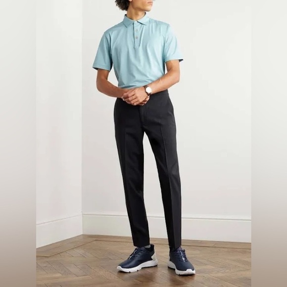 Peter Millar Summer Comfort Jubilee Stripe Country Club Polo Teal/White Size M - Picture 1 of 13